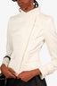 Gucci Cream Stitched Zip-Up Jacket Size 40