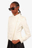Gucci Cream Stitched Zip-Up Jacket Size 40