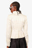 Gucci Cream Stitched Zip-Up Jacket Size 40