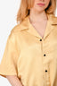 Ernest Baker Gold Satin Button Down Shirt Size M Mens