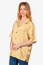 Ernest Baker Gold Satin Button Down Shirt Size M Mens