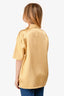 Ernest Baker Gold Satin Button Down Shirt Size M Mens