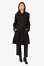 Burberry Black Belted Trench Coat Size 12