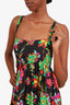 La Double J Black/Multicolour Silk Floral Tiered Sleeveless Maxi Dress Size Medium