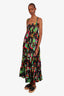 La Double J Black/Multicolour Silk Floral Tiered Sleeveless Maxi Dress Size Medium
