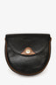 Christian Dior Vintage Black/Brown Leather Crossbody Bag