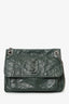 Saint Laurent Dark Green Crinkle Leather Niki Shoulder Bag