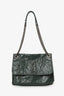 Saint Laurent Dark Green Crinkle Leather Niki Shoulder Bag