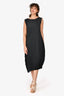 Issey Miyake Black Pleated Wool Blend Sleeveless Dress Size 2