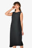 Issey Miyake Black Pleated Wool Blend Sleeveless Dress Size 2