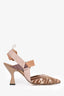 Fendi Brown Velvet Sport Slingback Heels Size 38
