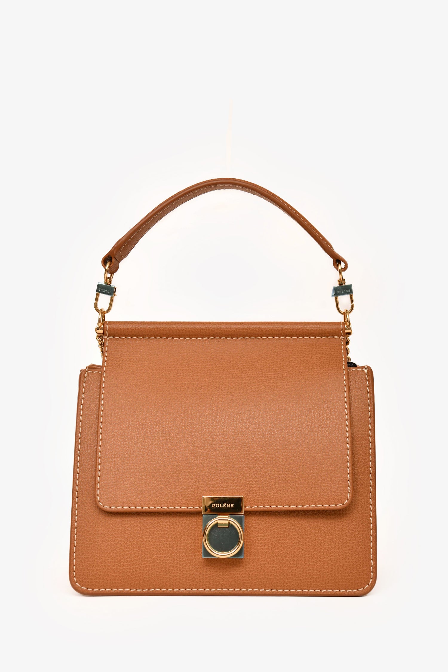 Polene Brown Leather 'Numero Sept' Mini Chain Bag – Mine & Yours