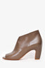 Maison Margiela Grey Leather Peep Toe Heels Size 36.5