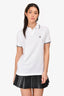 Moncler White Logo Polo Shirt Size S