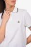 Moncler White Logo Polo Shirt Size S