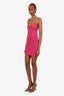 Roberto Cavalli Pink Textured Bodycon Chain Strap Dress Size 38