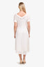 Brunello Cucinelli White Sequin Linen/Silk Knit Short Sleeve Midi Dress with Slip Size S