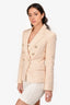 Balmain Cream Tweed Double Breasted Blazer Size 36
