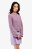 Maje Purple Tweed Sequin Buttoned Cardigan Size 3