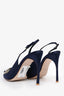 Miu Miu Blue Satin Crystal Embellished Slingback Heels Size 40