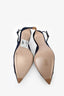 Miu Miu Blue Satin Crystal Embellished Slingback Heels Size 40