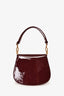 Saint Laurent Burgundy Patent Leather Voltaire Top Handle Bag