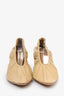 Bottega Veneta Beige Crinkled Leather 'Almond' Heels Size 36.5 (As Is)