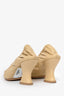 Bottega Veneta Beige Crinkled Leather 'Almond' Heels Size 36.5 (As Is)