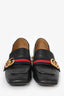 Gucci Black Square Toe GG Web Faux Pearl Heeled Loafers Size 36