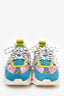Versace Blue/Green Multicolour 'Chain Reaction' Sneakers Size 36