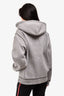 Miu Miu Grey Logo Studded Zip-Up Hoodie Size M