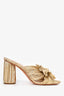 Loeffler Randall Gold Metallic Knot Heels Size 7 (As Is)