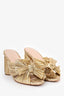 Loeffler Randall Gold Metallic Knot Heels Size 7 (As Is)