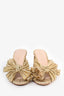 Loeffler Randall Gold Metallic Knot Heels Size 7 (As Is)