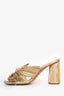 Loeffler Randall Gold Metallic Knot Heels Size 7 (As Is)