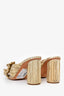 Loeffler Randall Gold Metallic Knot Heels Size 7 (As Is)
