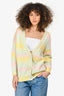 Olivia Rubin Yellow/Pink Tie Dye Pearl Buttoned Cardigan Size XS