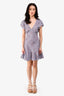 Faithfull The Brand Blue Floral Wrap Mini Dress Size 4