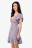 Faithfull The Brand Blue Floral Wrap Mini Dress Size 4