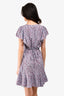 Faithfull The Brand Blue Floral Wrap Mini Dress Size 4