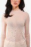 Lamarque Beige Mesh Crystal Top Size XS