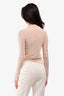 Lamarque Beige Mesh Crystal Top Size XS