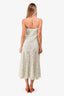Misa Green/Pink Eyelet Cotton Midi Dress Size S