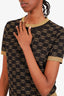 Gucci Black/Gold Wool Knit Short Sleeve 'GG' Logo Top Size Medium