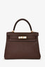 Hermès 2018 Dark Brown Togo Leather Retourne Kelly 28 with Strap