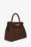 Hermès 2018 Dark Brown Togo Leather Retourne Kelly 28 with Strap