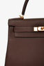 Hermès 2018 Dark Brown Togo Leather Retourne Kelly 28 with Strap