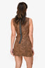 Alexander Wang Brown Denim Leopard Print Mini Dress Size 4 US
