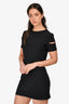 Helmut Lang Black Ribbed Knit Sleeve Detailed Mini Dress Size S
