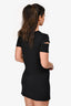 Helmut Lang Black Ribbed Knit Sleeve Detailed Mini Dress Size S